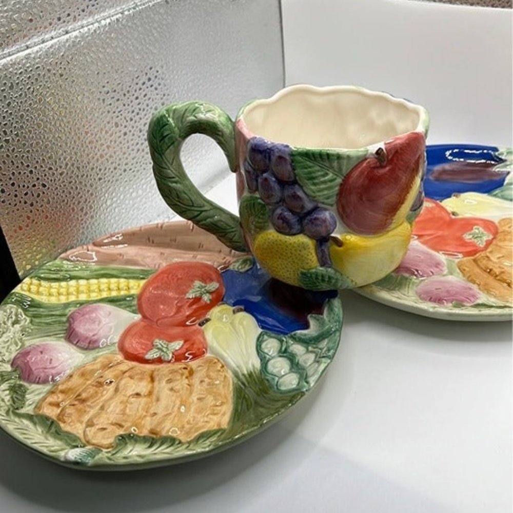 FITZ & FLOYD THANKSGIVING FALL HOLIDAY CERAMIC BUNDLE VINTAGE VHTF